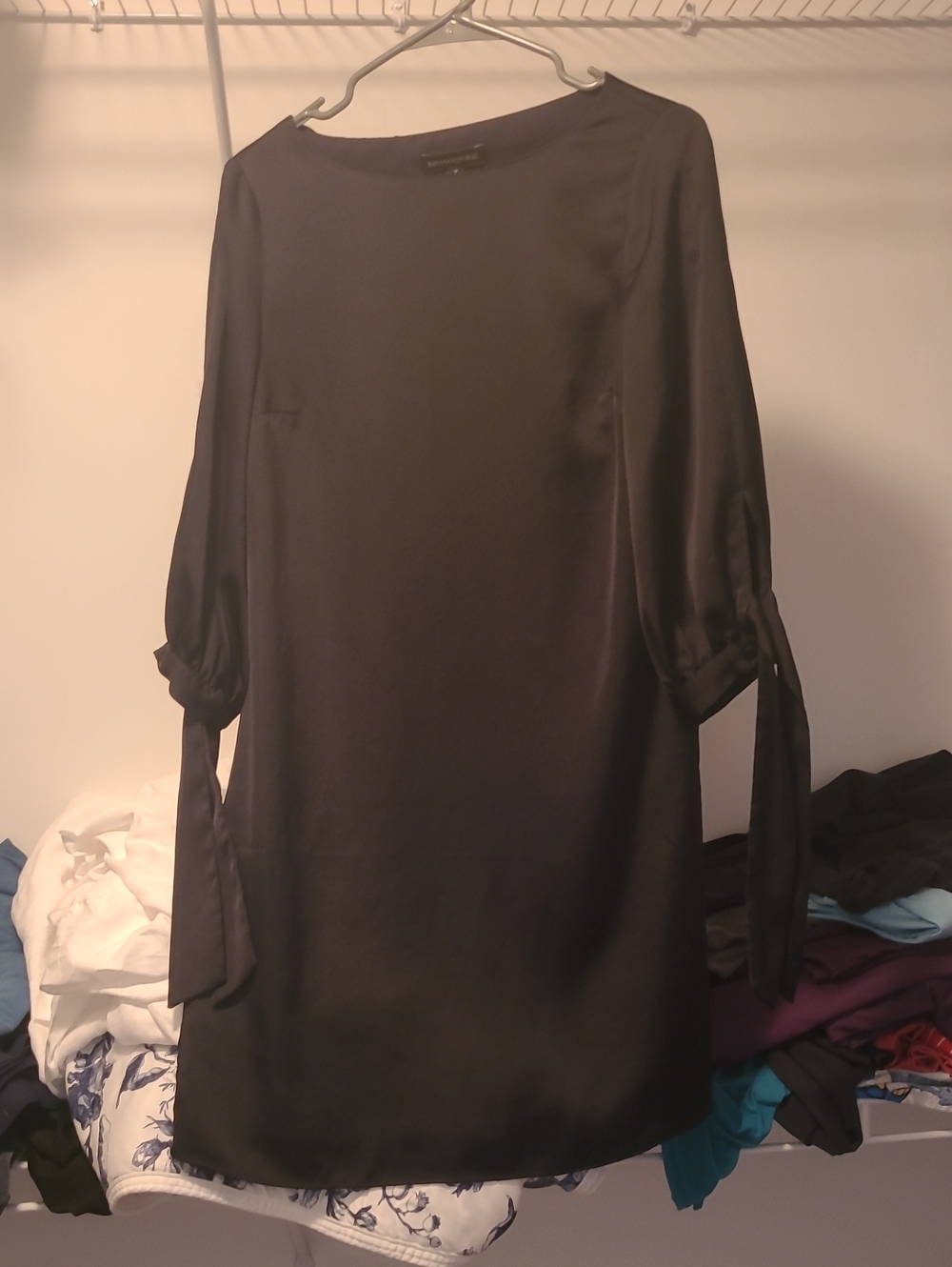 Banana Republic Black Tie-Sleeve Mini Dress